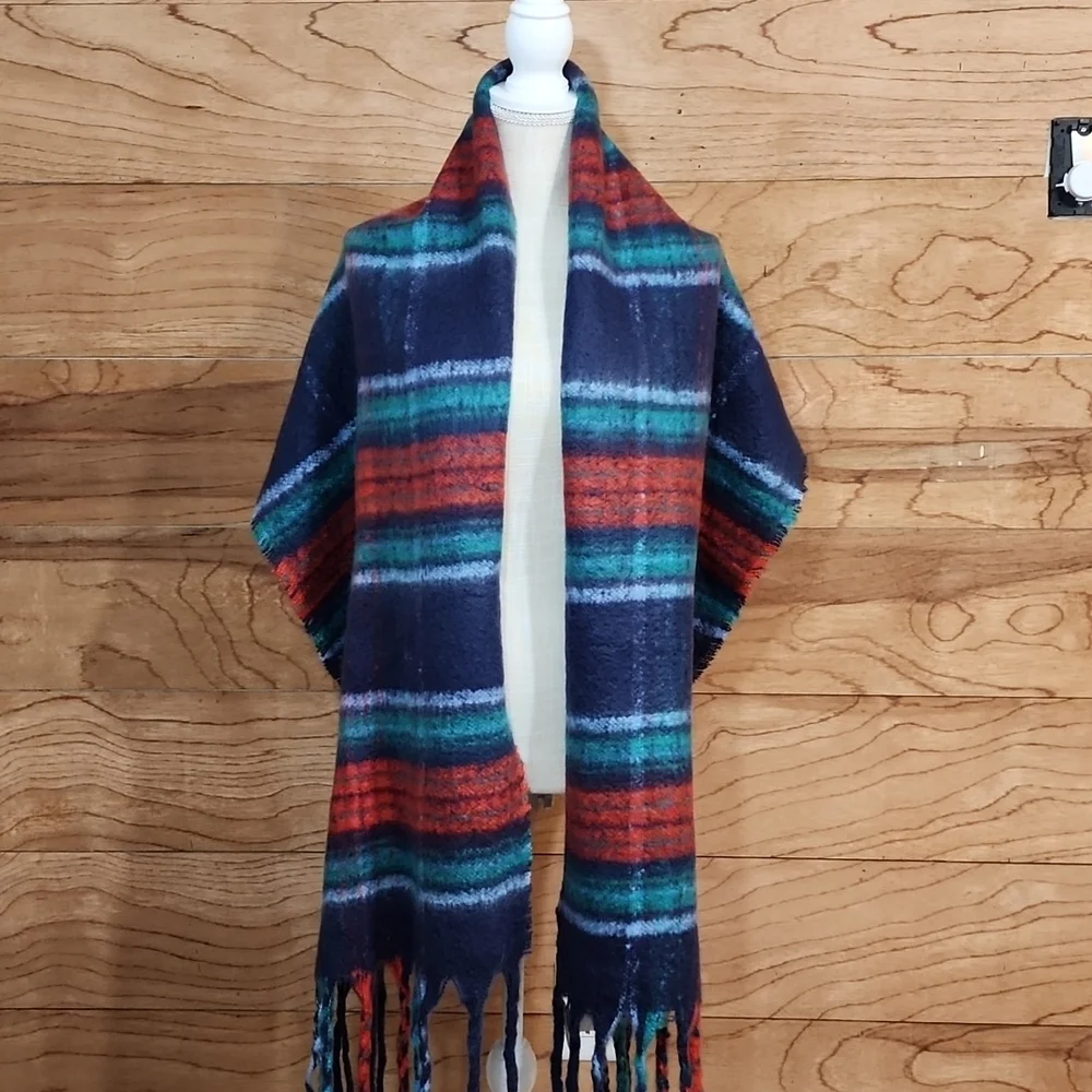 Aerie Super Soft Bright Striped Blanket Scarf NEW - Picture 1 of 6
